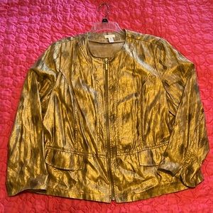 Fun gold zipper blazer from Chicos size 3